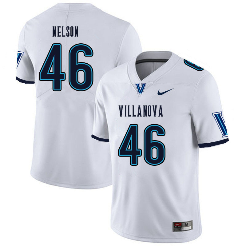 Men #46 Jared Nelson Villanova Wildcats College Football Jerseys Sale-White - Click Image to Close